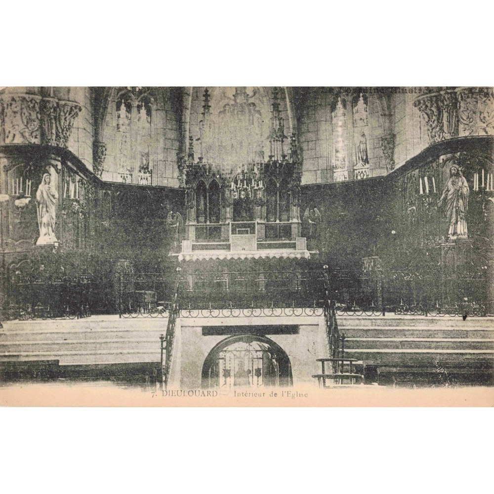 Dieulouard France Eglise Church Interior Altar La Lorraine Illustree Postcard
